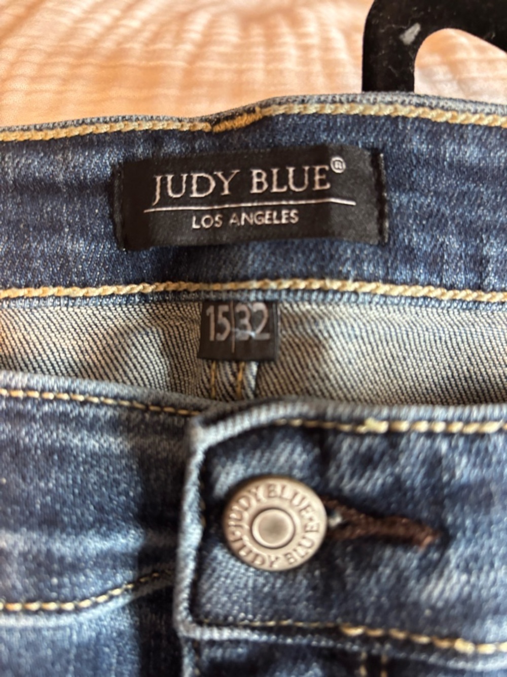 Judy Blue Dark Blue Mid Rise Distressed Bootcut Jeans - Picture 5 of 5